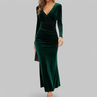 Magdalena | Damskie Elegancka Wieczorowa Aksamitna Sukienka Wieczorowa Maxi