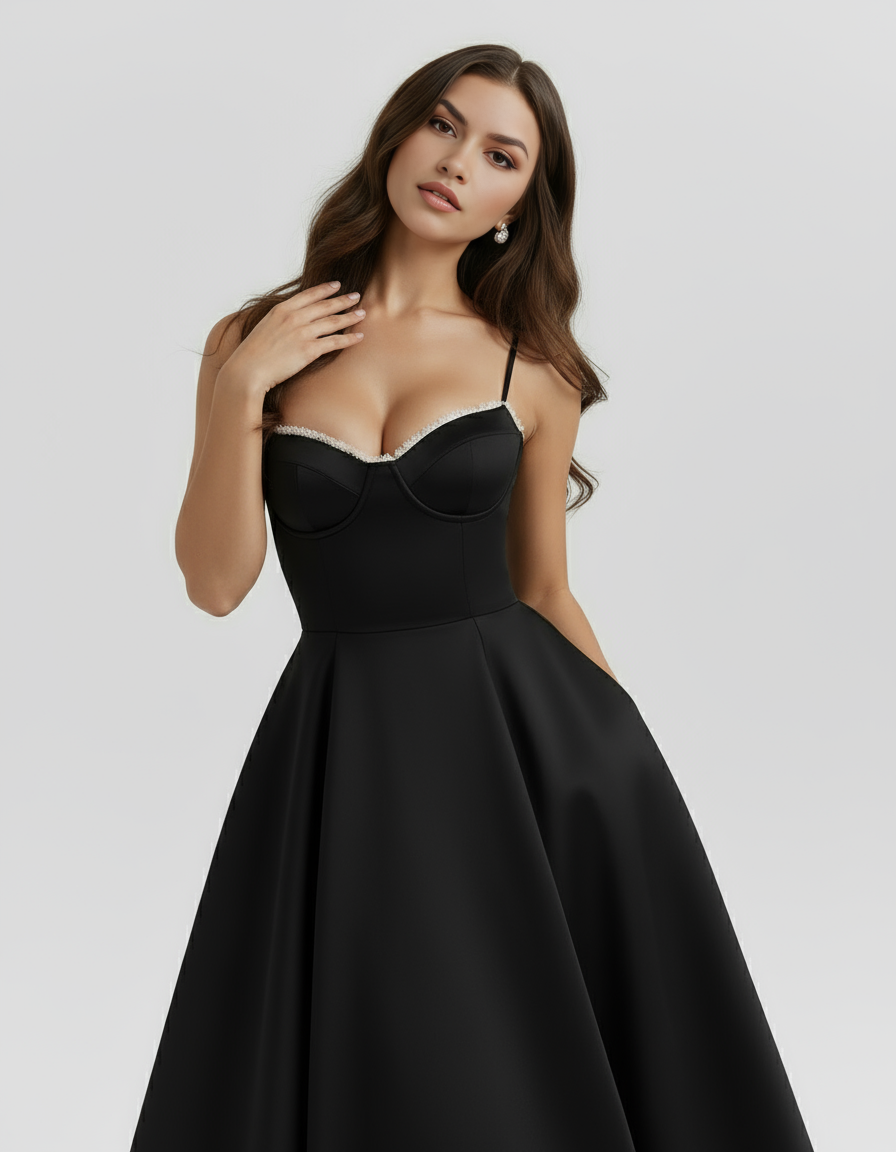 Emilia | Damskie Elegancka Weselna Sukienka A-line