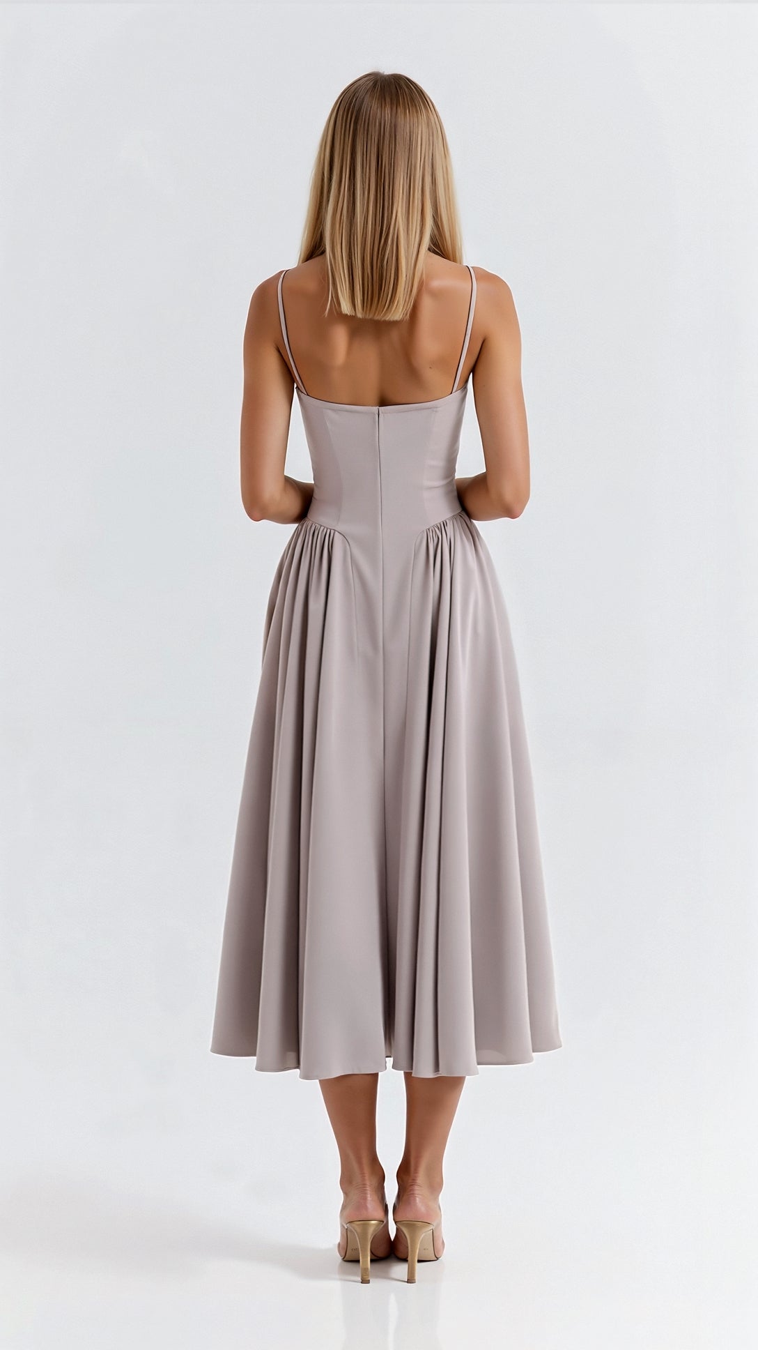 Beata | Damskie Elegancka Sukienka Midi A-line