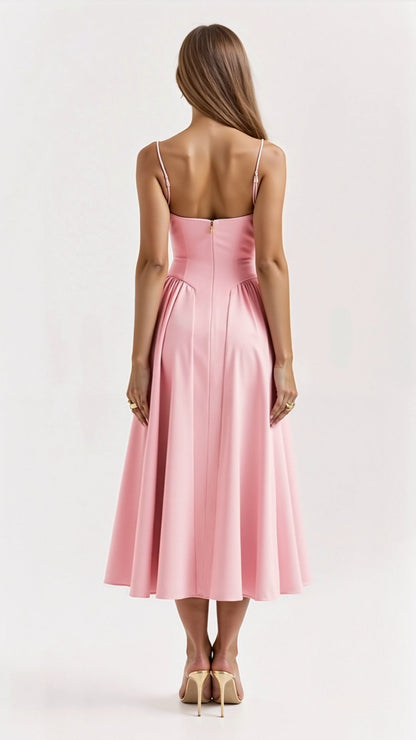 Beata | Damskie Elegancka Sukienka Midi A-line