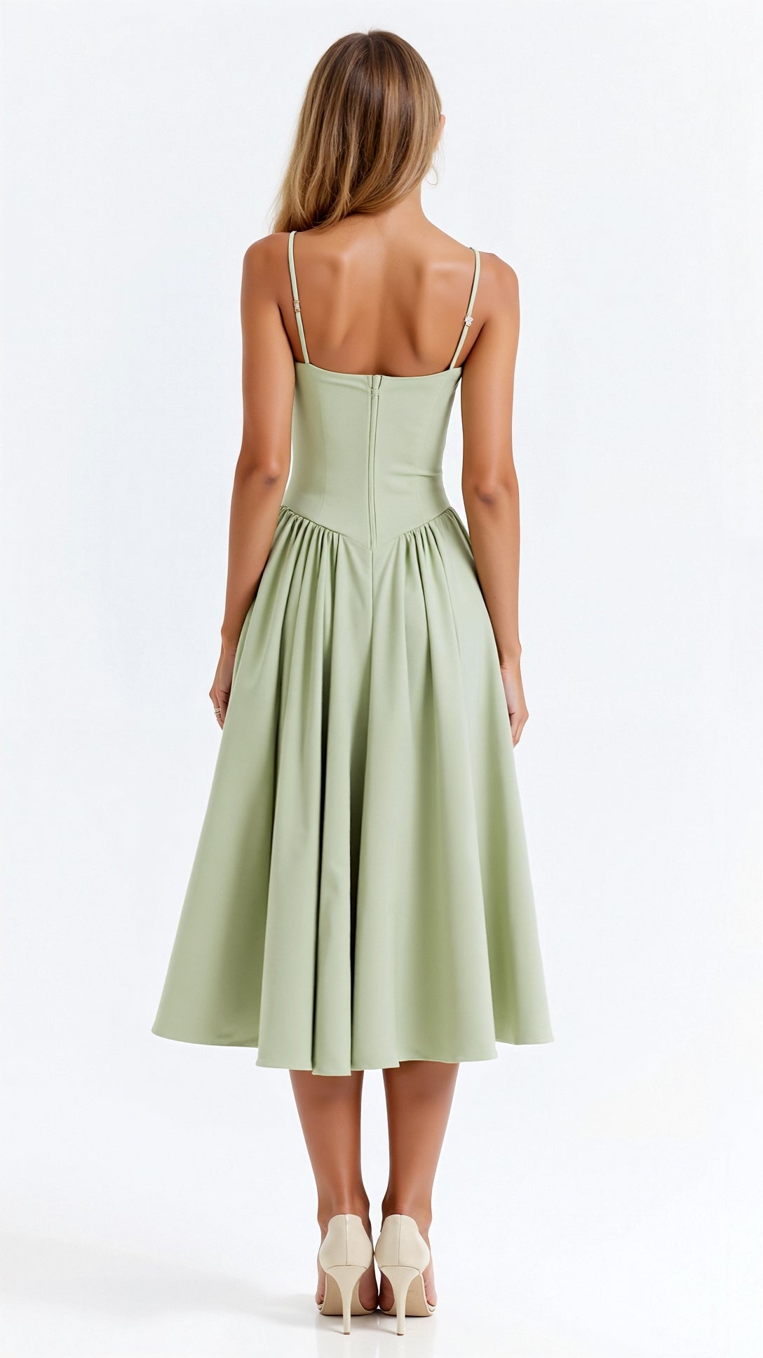 Beata | Damskie Elegancka Sukienka Midi A-line
