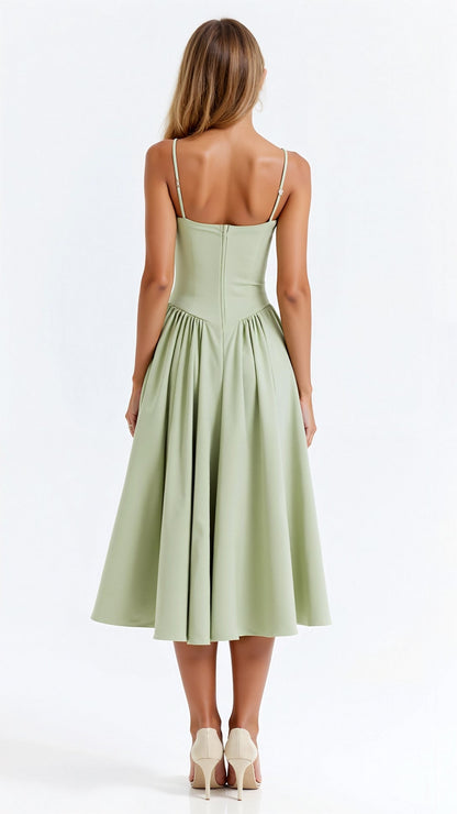 Beata | Damskie Elegancka Sukienka Midi A-line