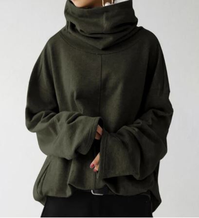 Izabela | Damska Oversize Wysoki Kołnierz Bluza
