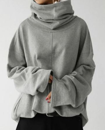 Izabela | Damska Oversize Wysoki Kołnierz Bluza