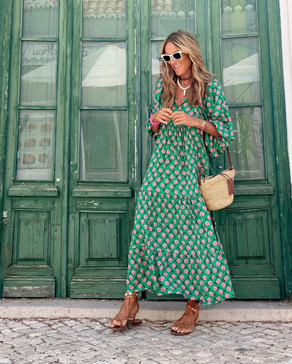 Magda | Damska Letnia Boho Sukienka Maxi
