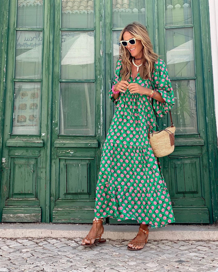 Magda | Damska Letnia Boho Sukienka Maxi