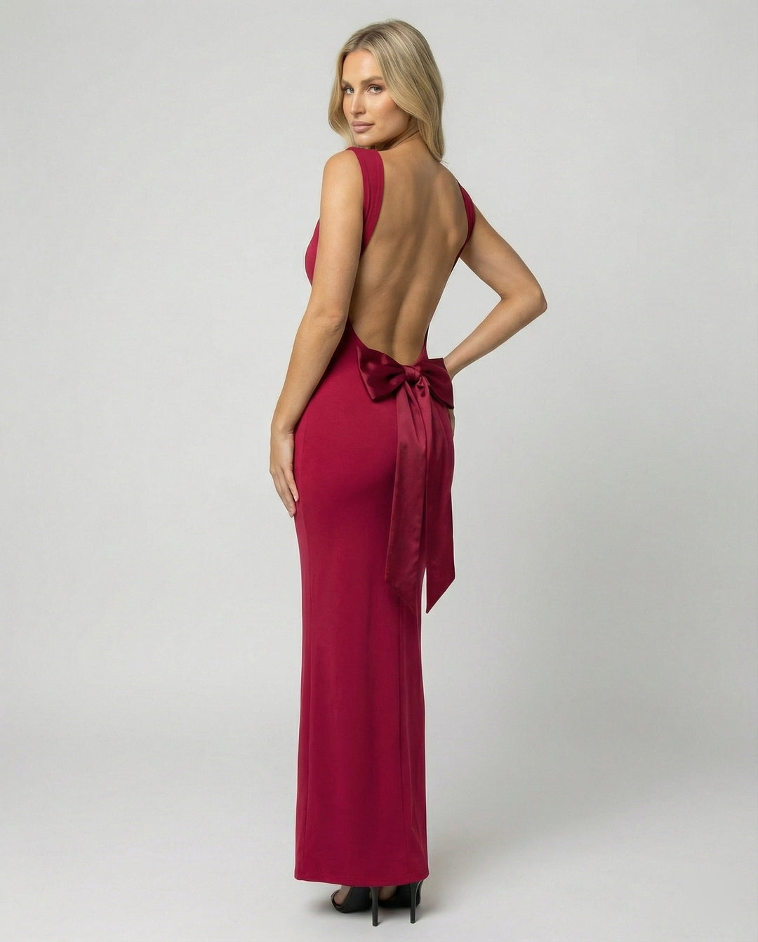 Arielle | Damska Elegancka Drapowany Dekolt Sukienka Maxi