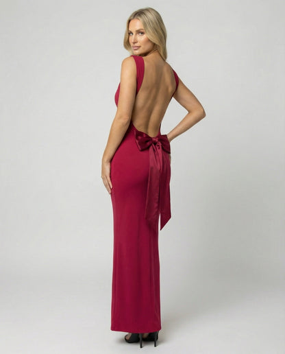 Arielle | Damska Elegancka Drapowany Dekolt Sukienka Maxi