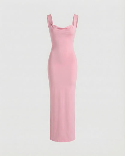 Arielle | Damska Elegancka Drapowany Dekolt Sukienka Maxi