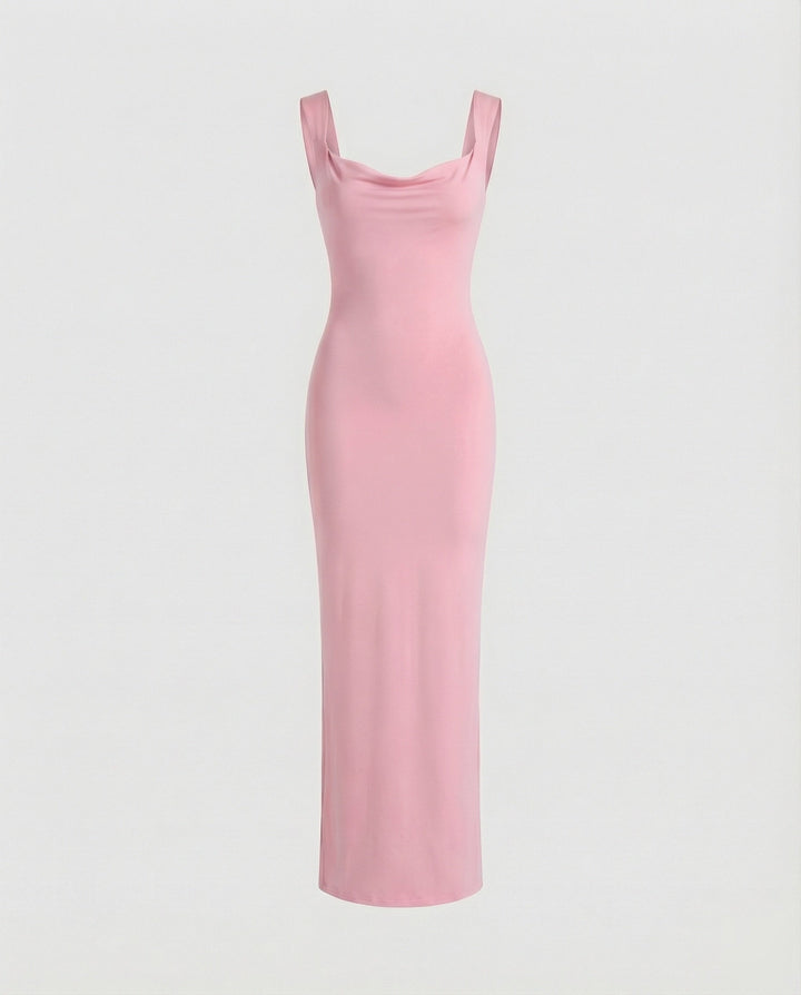 Arielle | Damska Elegancka Drapowany Dekolt Sukienka Maxi