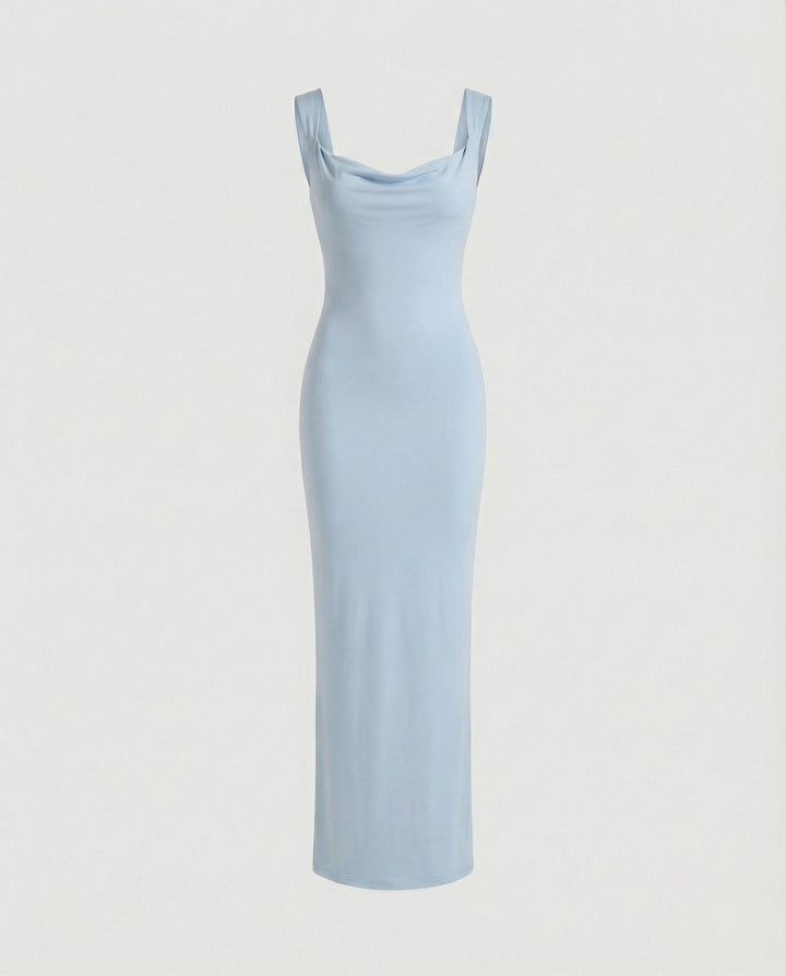 Arielle | Damska Elegancka Drapowany Dekolt Sukienka Maxi