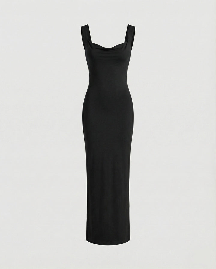 Arielle | Damska Elegancka Drapowany Dekolt Sukienka Maxi