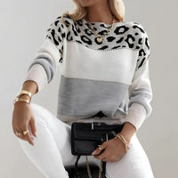 Liliana | Damski Casualowy Leopard Sweter