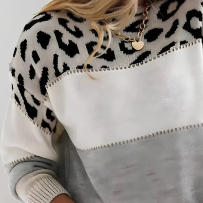 Liliana | Damski Casualowy Leopard Sweter