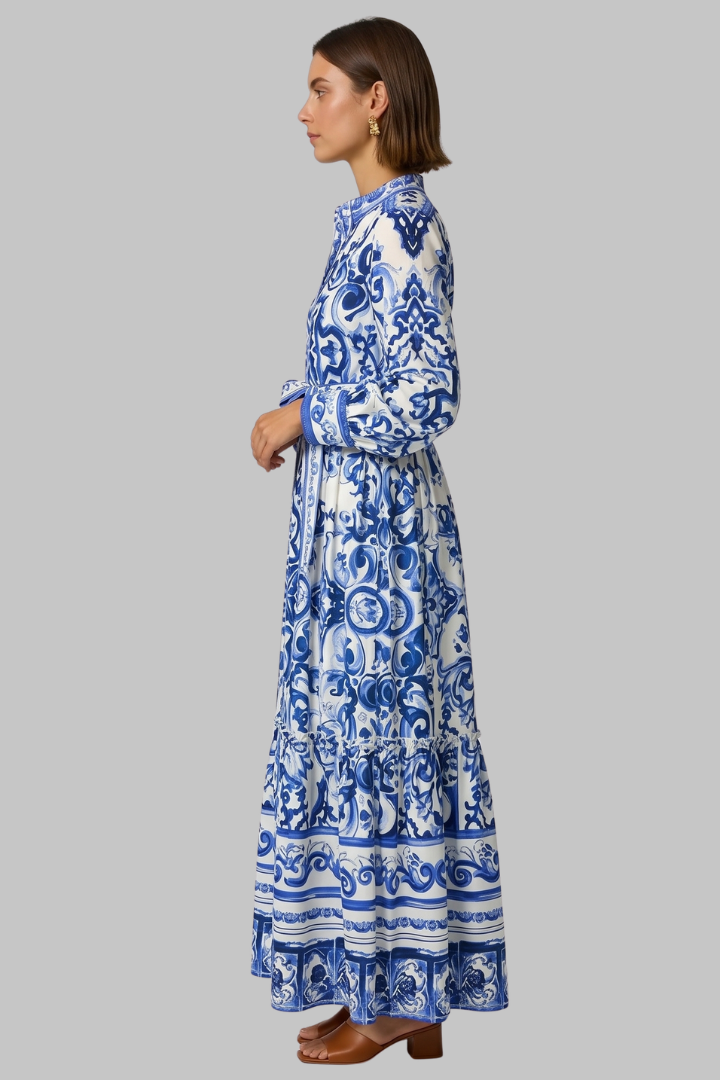 Klaudia | Damskie Kwieciste Letnie Sukienka Maxi