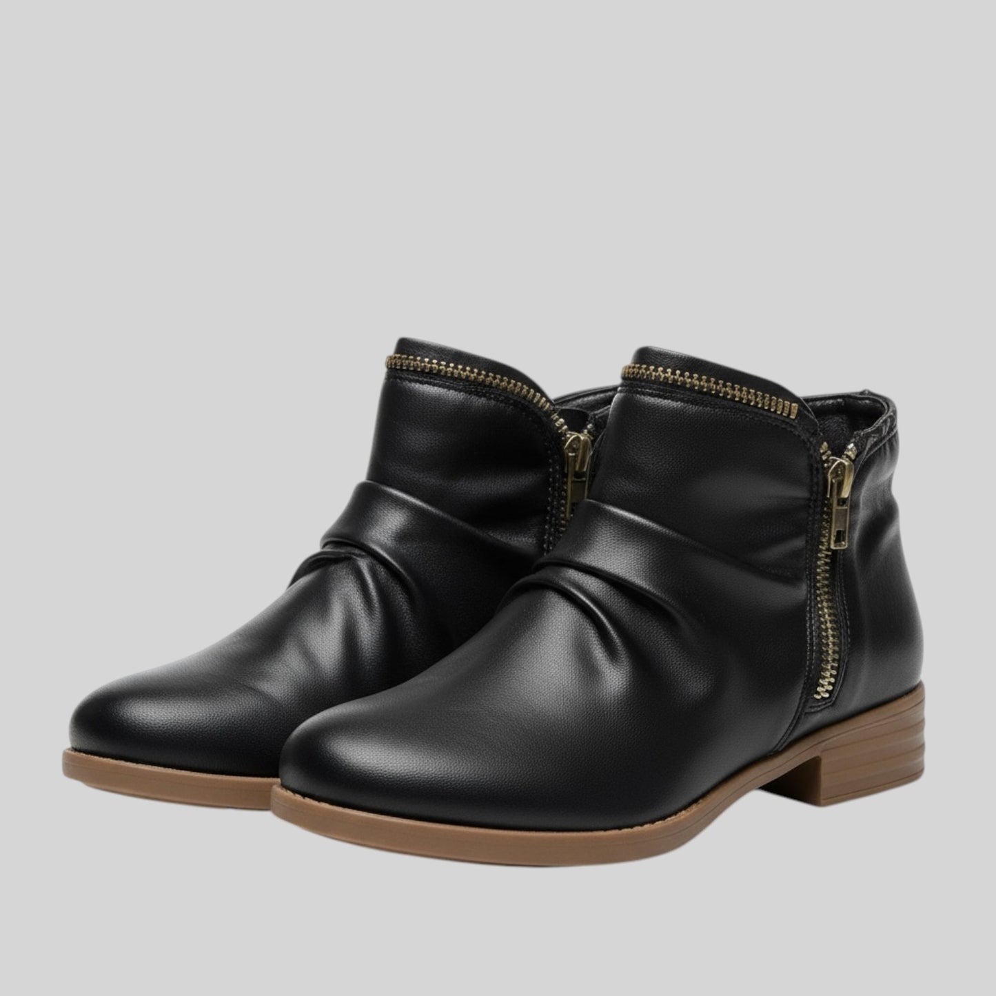Olive | Damskie Casualowe Niskim Obcasie Botki
