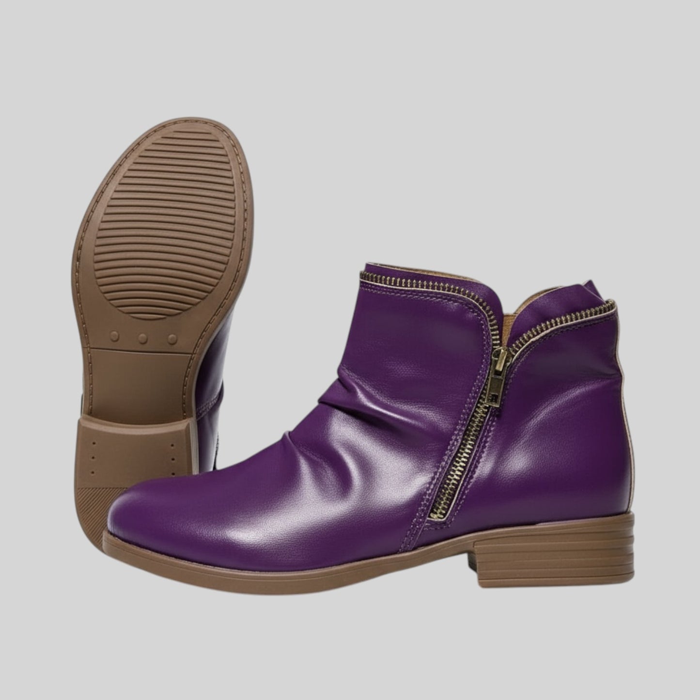 Olive | Damskie Casualowe Niskim Obcasie Botki