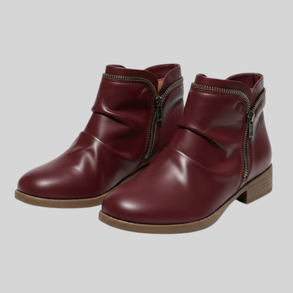 Olive | Damskie Casualowe Niskim Obcasie Botki