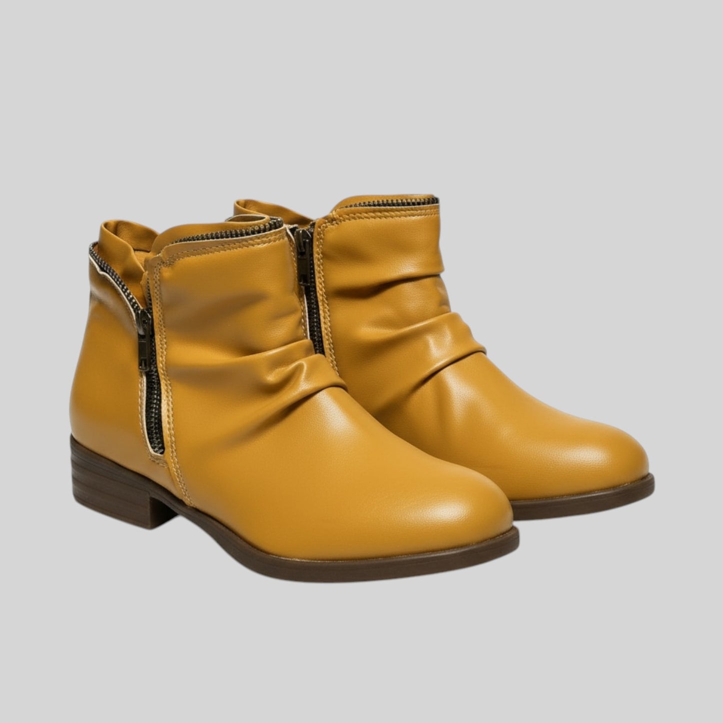Olive | Damskie Casualowe Niskim Obcasie Botki