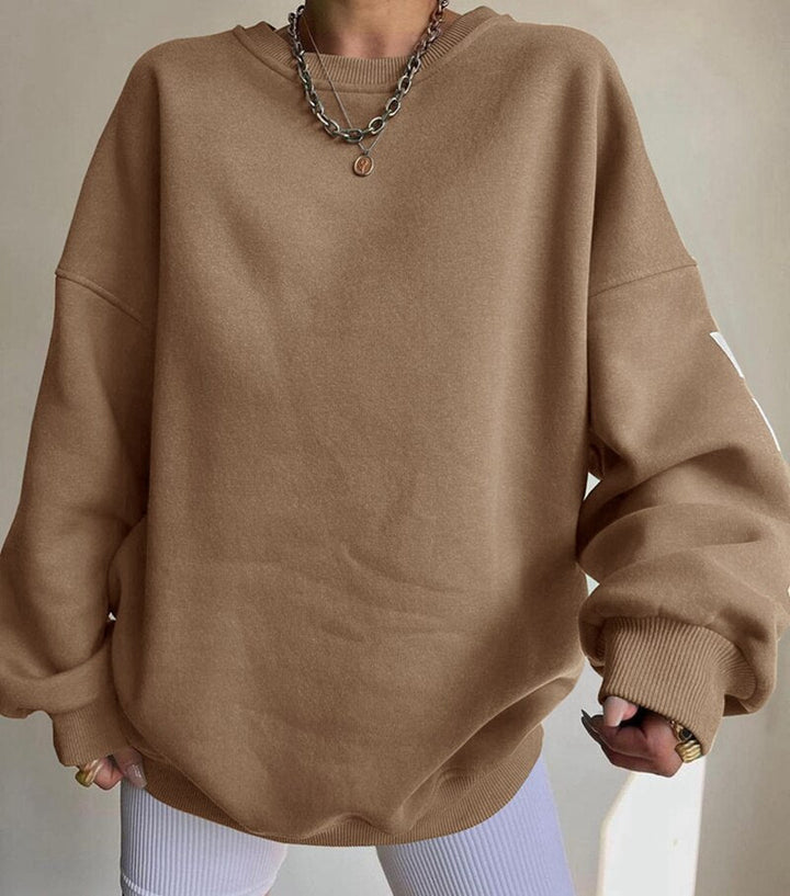 Justyna | Damska Okrągły Dekolt Oversize Bluza