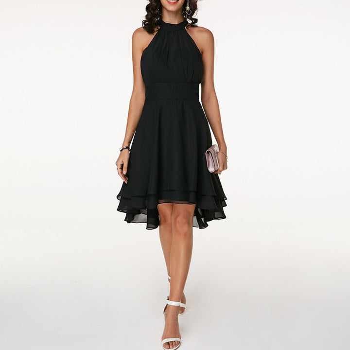 Bernadeta | Damska Elegancka Halter Neck Sukienka Midi