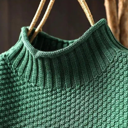 Ada | Damski Luzny Sweter z Wysokim Kołnierzem