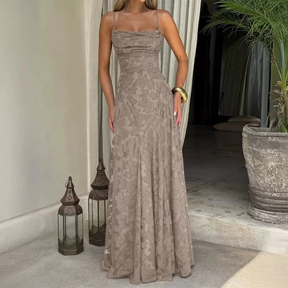Liv | Damska Elegancka Haftowana Wieczorowa Sukienka Maxi