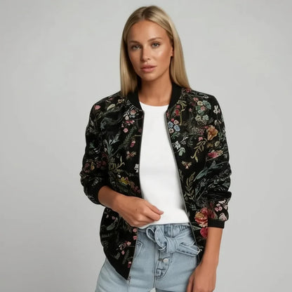 Evelyn | Damska Haftowana Casualowa Bomberka