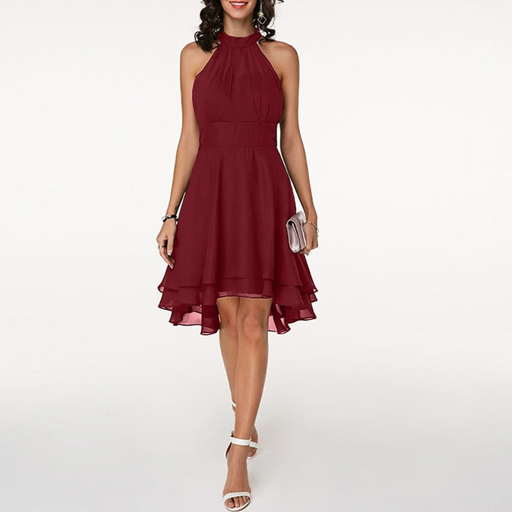 Bernadeta | Damska Elegancka Halter Neck Sukienka Midi