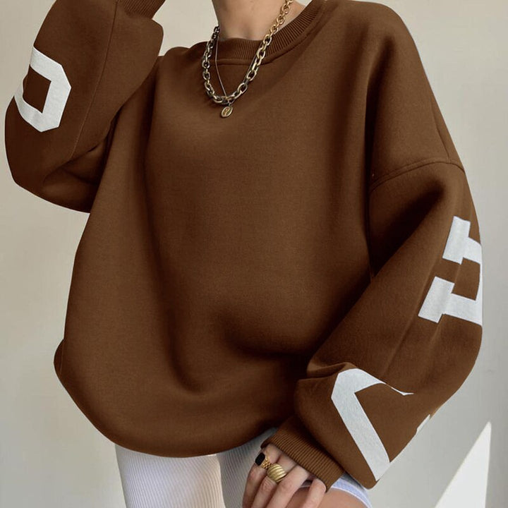 Justyna | Damska Okrągły Dekolt Oversize Bluza