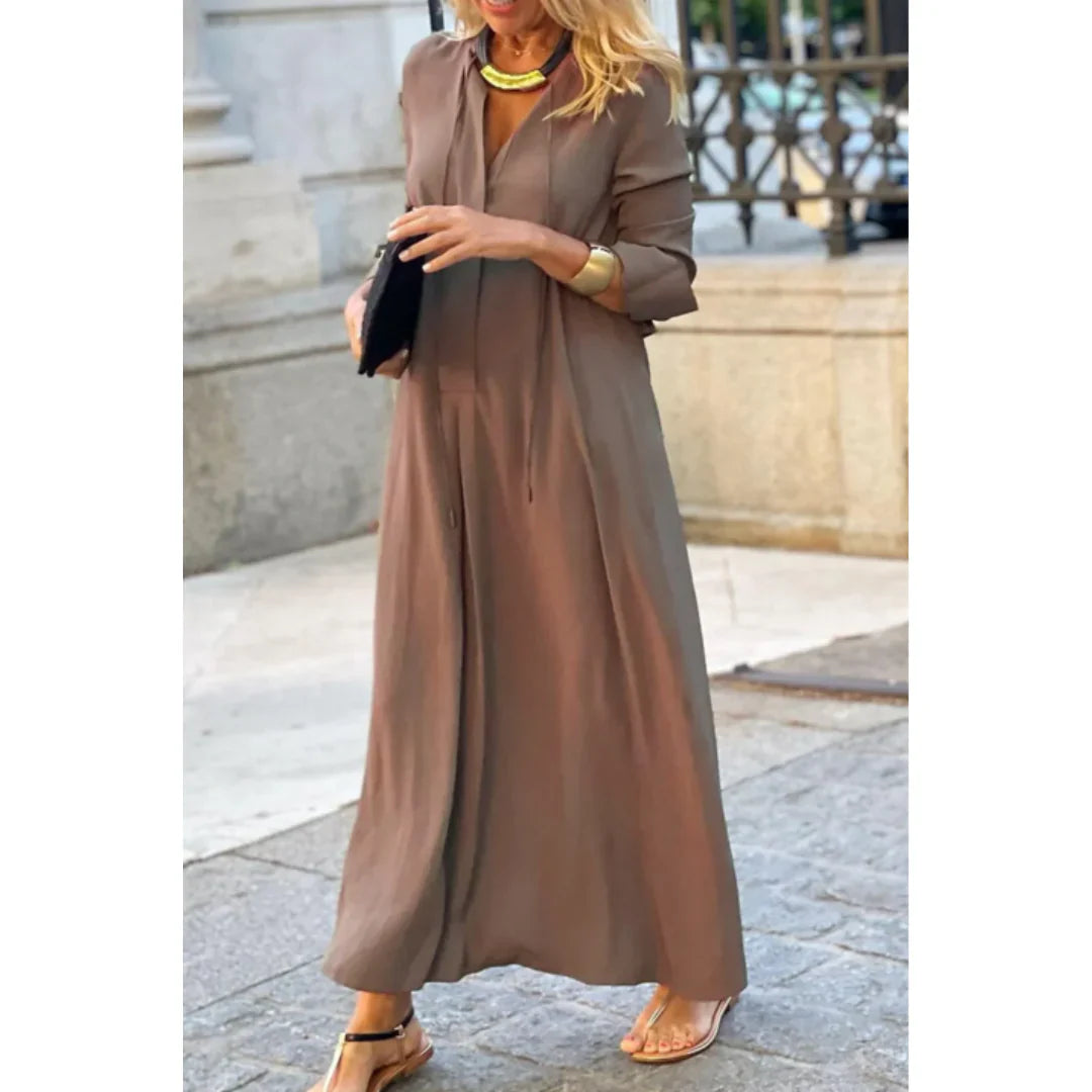 Monika | Dameska Letnia Sukienka Maxi Bluzowa