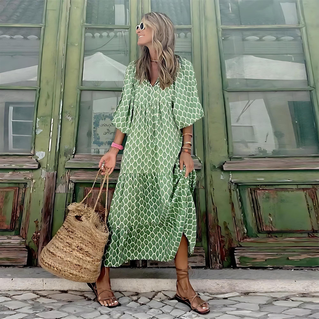 Magda | Damska Letnia Boho Sukienka Maxi