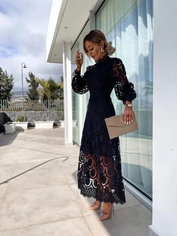Arielle | Damska Elegancka Koronkowa Sukienka Maxi