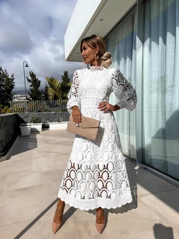 Arielle | Damska Elegancka Koronkowa Sukienka Maxi