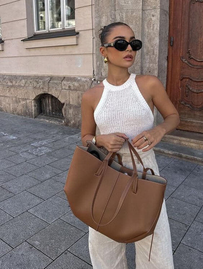 Camila | Damska Elegancka Skórzana Torba Tote