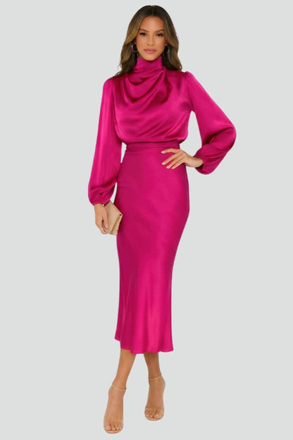 Sutina | Damska Elegancka Talia Remis Sukienka Midi