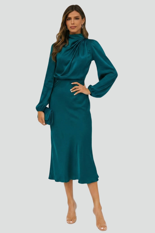 Sutina | Damska Elegancka Talia Remis Sukienka Midi