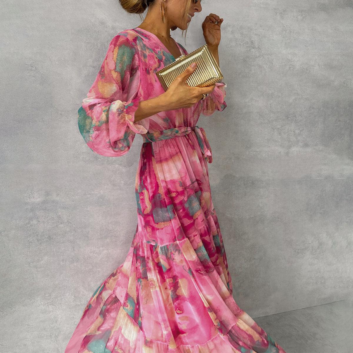 Sylwia | Damska Letnia Sukienka Maxi w Kwiaty
