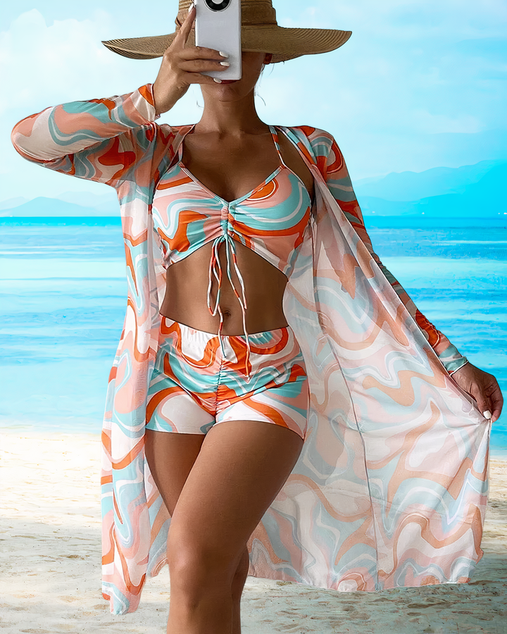 Oliwia | Damskie Plażowe Bikini Wysoki Stan Zakrycie