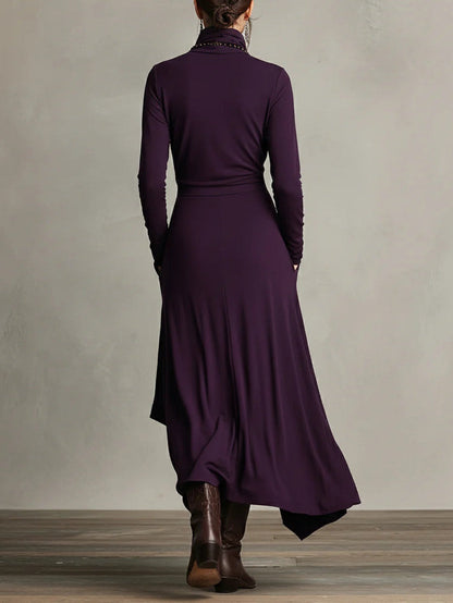Felicja | Damska Elegancka Drapowana Sukienka Maxi