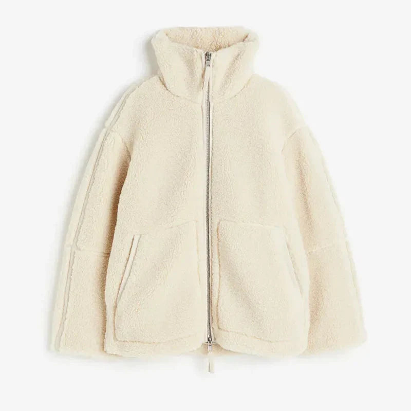 Agnieszka | Damska Oversize Kurtka Teddy na Zamek