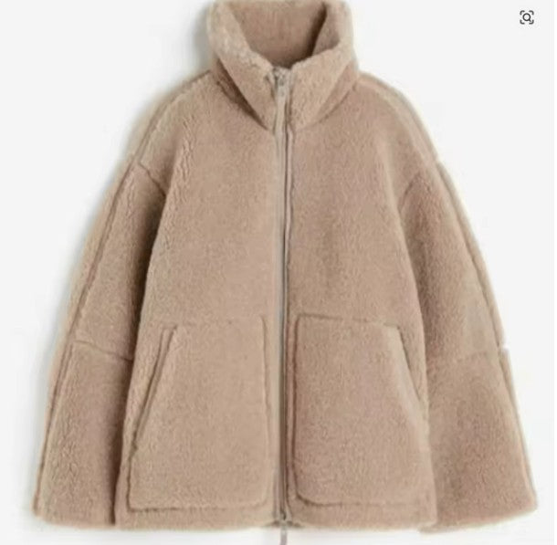 Agnieszka | Damska Oversize Kurtka Teddy na Zamek