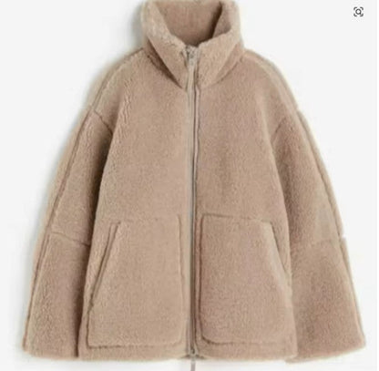 Agnieszka | Damska Oversize Kurtka Teddy na Zamek