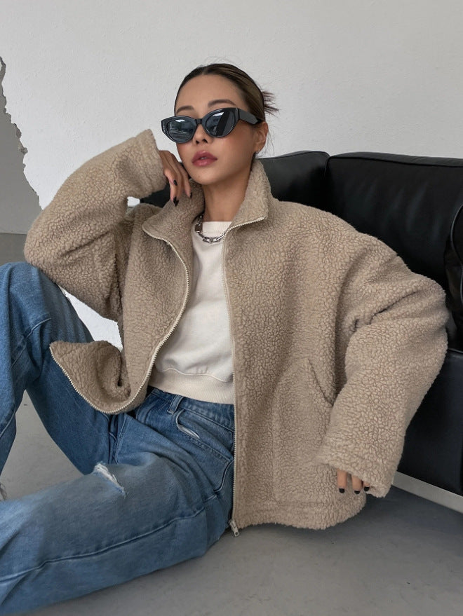 Agnieszka | Damska Oversize Kurtka Teddy na Zamek