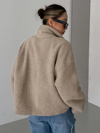 Agnieszka | Damska Oversize Kurtka Teddy na Zamek
