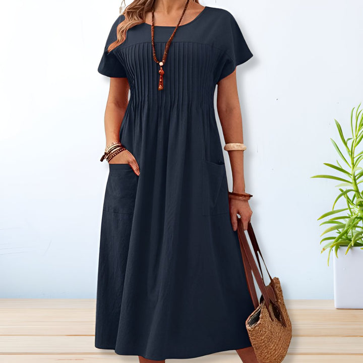 Krystyna | Damska Casualowa Plisowana Sukienka Maxi