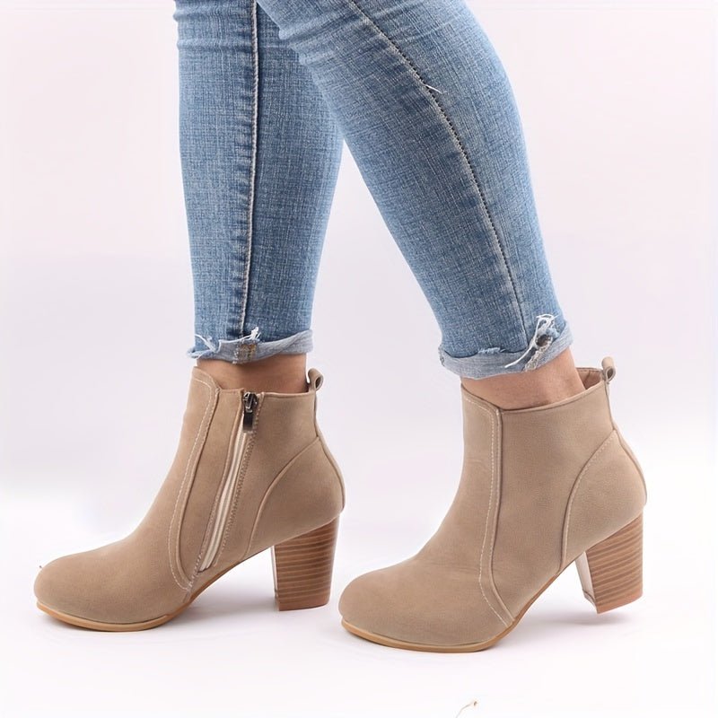 Fiona | Damskie Zamkiem Średnim Obcasie Botki