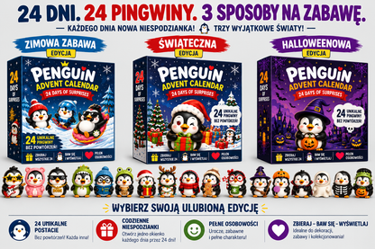 Kalendarz Adwentowy 24 Unikalne Figurki Pingwinów