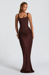 Liliana | Damskie Elegancka Drapowana Sukienka Wieczorowa