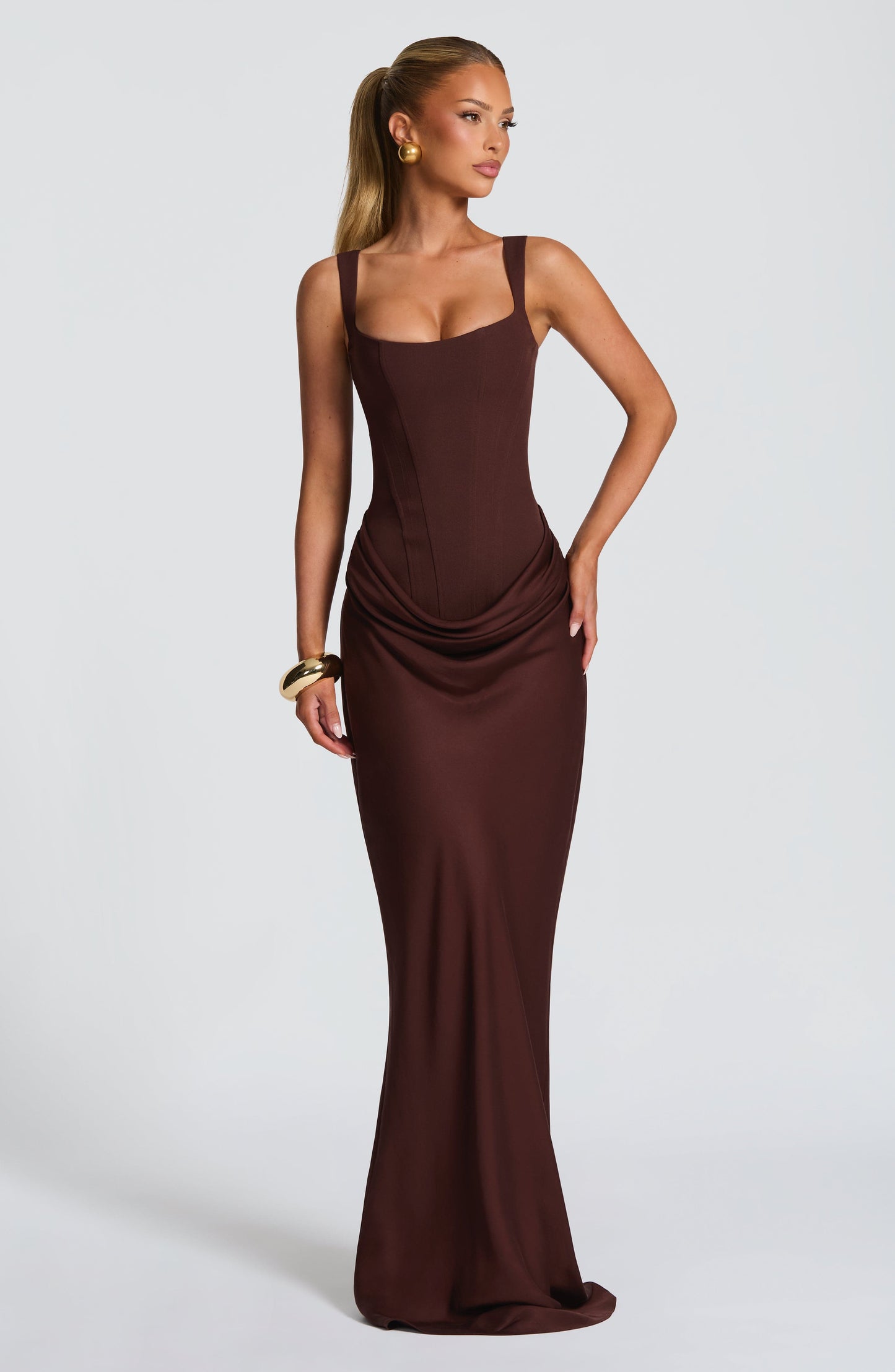 Liliana | Damskie Elegancka Drapowana Sukienka Wieczorowa